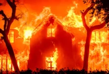 Shopping complex gutted in overnight fire in Ganderbal’s Wakura