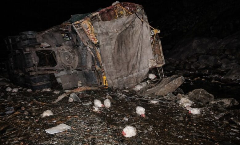 Driver Killed, One Injured as Chicken-Laden Truck Falls into Gorge in Ramban