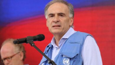 Jean Arnault, pictured here in Mesetas in 2017, is a veteran diplomat who was headed a UN Mission to Colombia during the peace process with FARC rebels