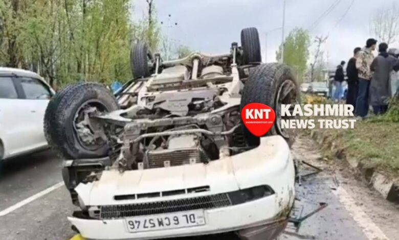 Two Injured After Car Overturns in Budgam’s Magam Area