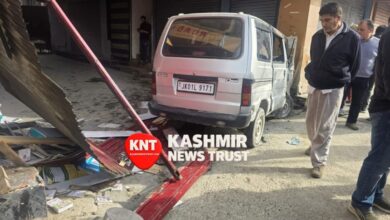 A school van driver was killed after his vehicle lost control and rammed into a roadside shop at Budshah Chowk in central Srinagar on Thursday, officials said.