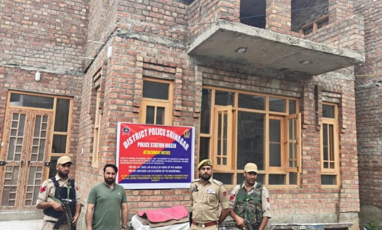 Srinagar Police Attaches ₹1.2 Crore Property of Alleged Drug Peddler in Hazratbal