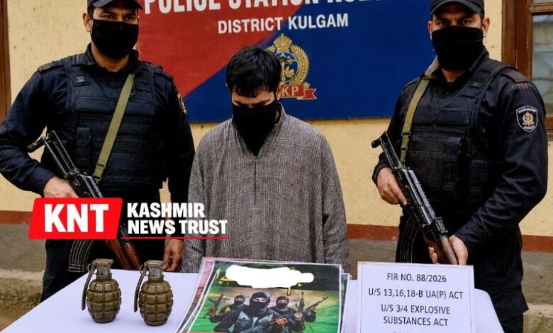 Kulgam Police Arrest Suspected Militant Associate, Grenades Recovered