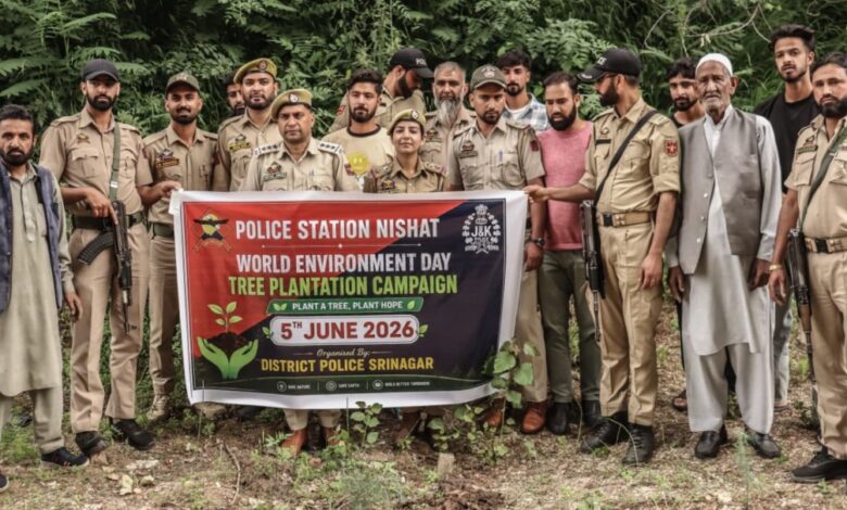 Police, Locals Join Tree Plantation Drive at Nishat on World Environment Day